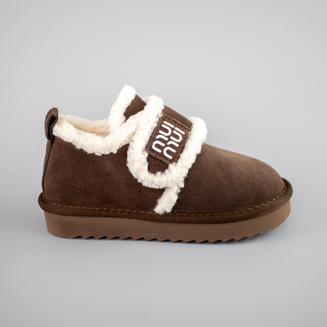 Угги дитячі замш хутро 593404 Коричневі