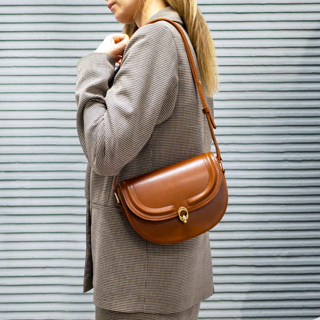 Сумочка-сідло під ретро з еко шкіри 593442 Рудий