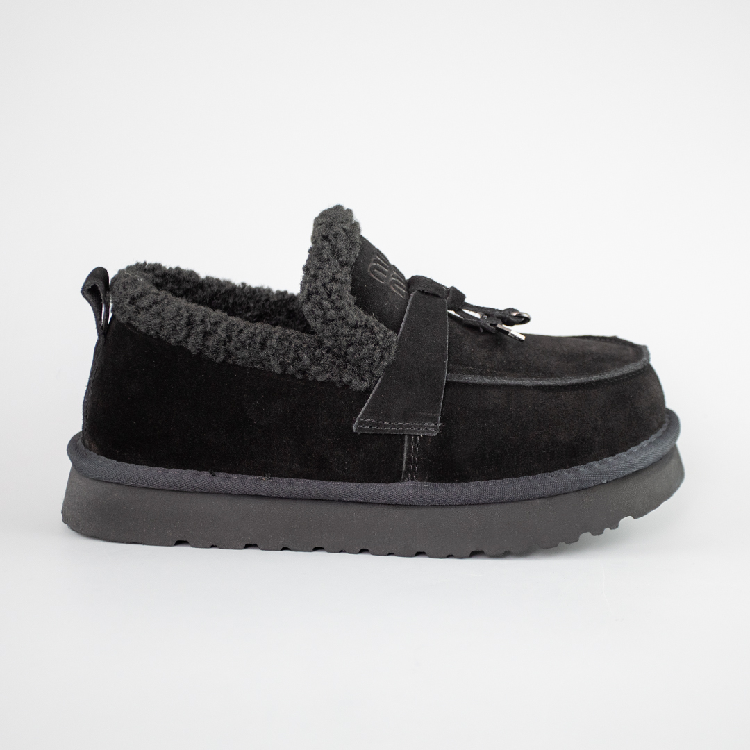 Лоферы женские замшевые 593495 Черные