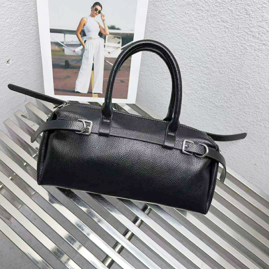 Сумка-багет із штучної шкіри 593627 Чорна