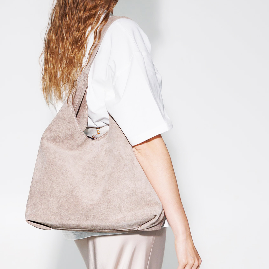 Сумка жіноча замшева 592417 Молочна