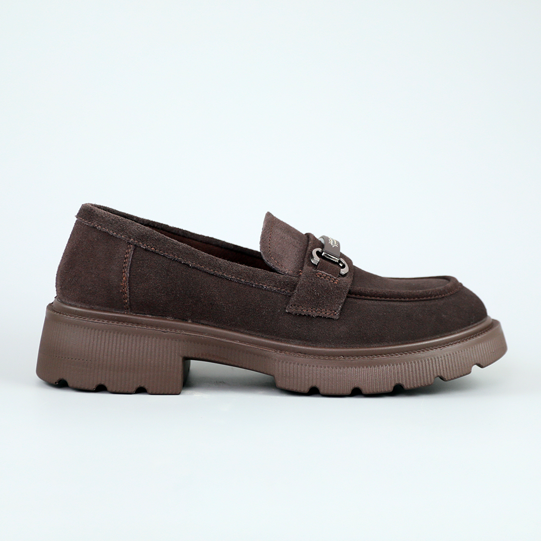 Лофери жіночі замшеві 594035 Коричневі