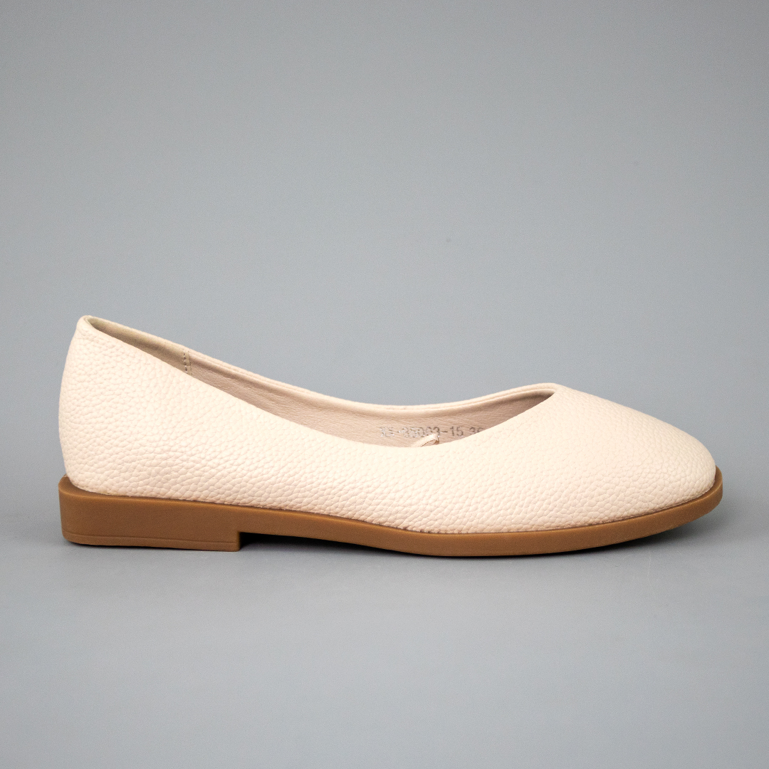 Балетки женские кожа 594183 Бежевые