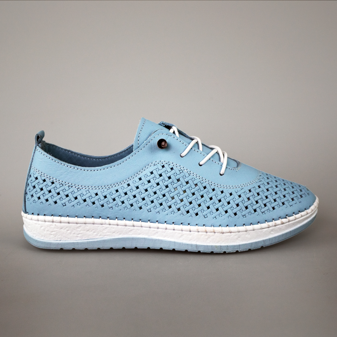 Кеди жіночі шкіряні перфорація 594311 Блакитні