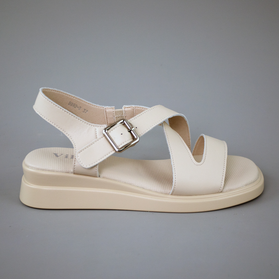 Сандали кожаные 594317 Бежевые