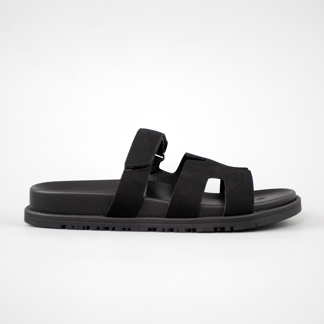 Шлепанцы женские замша 594462 Черные