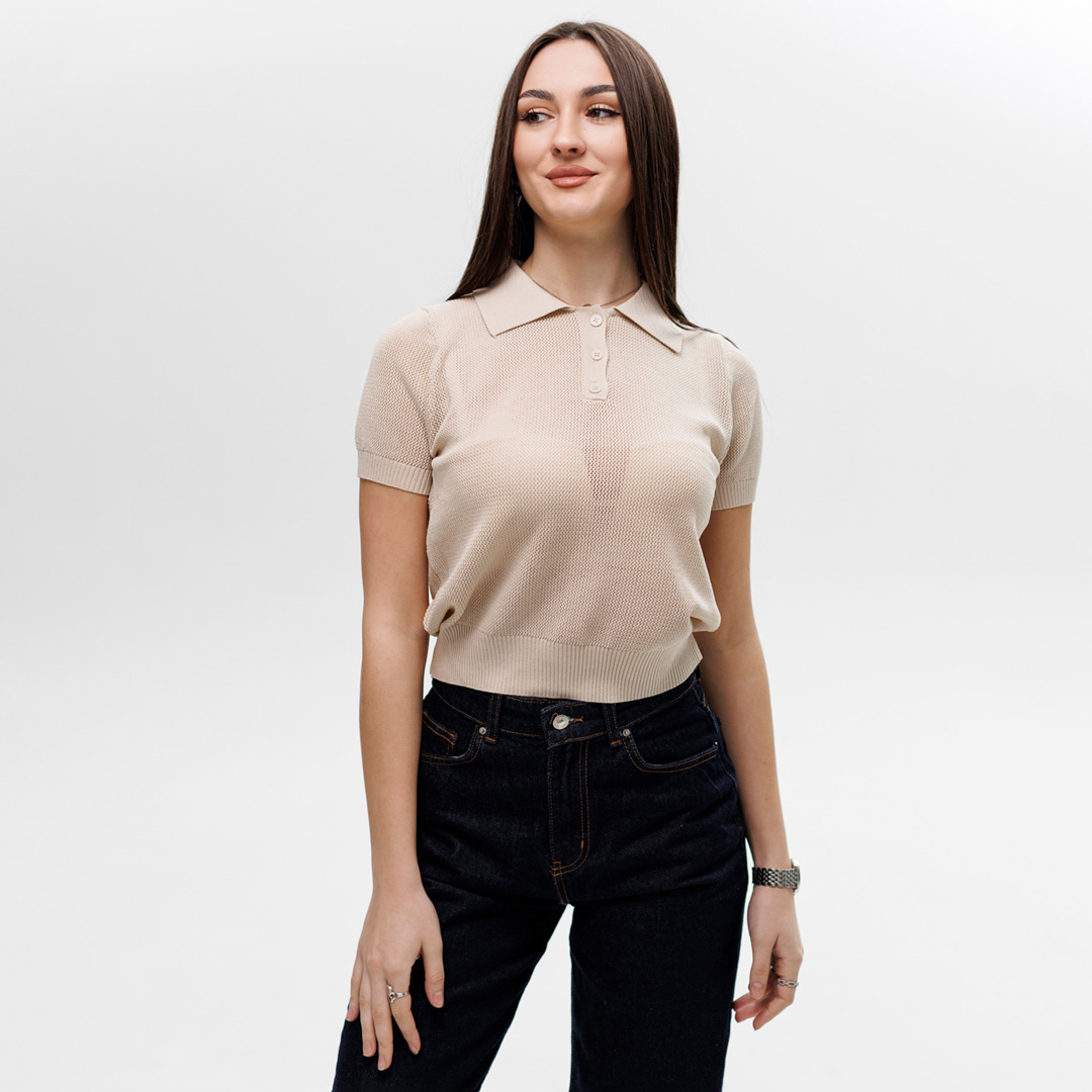 Футболка поло жіноча 594344 Бежева