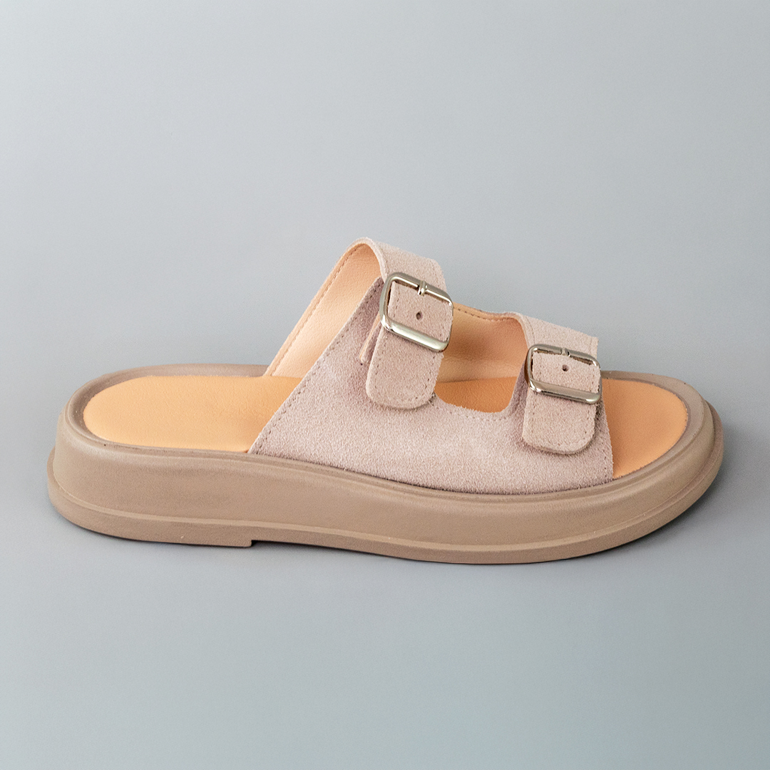 Шльопанці жіночі замша 594537 Бежеві