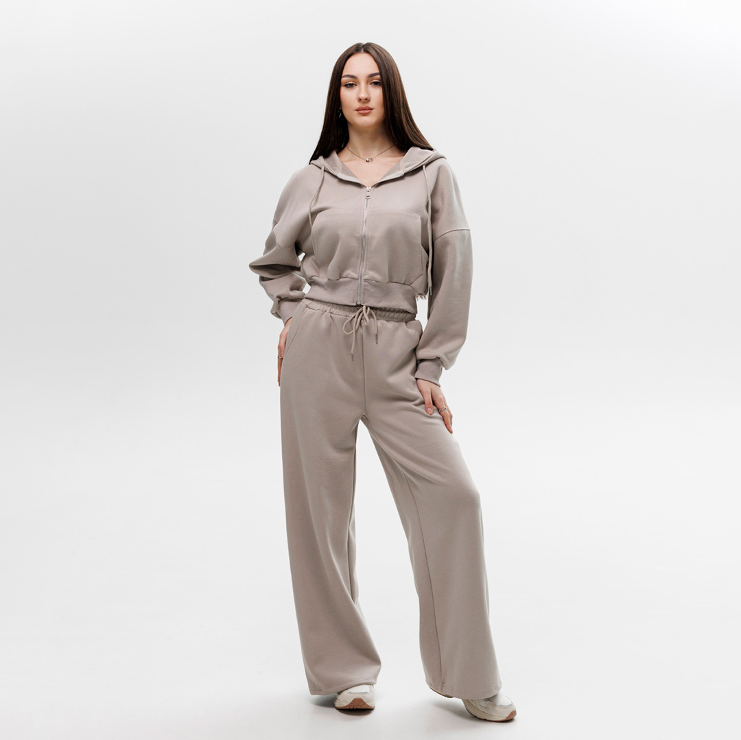 Жіночий спортивний костюм двонитка 594460 Бежевий