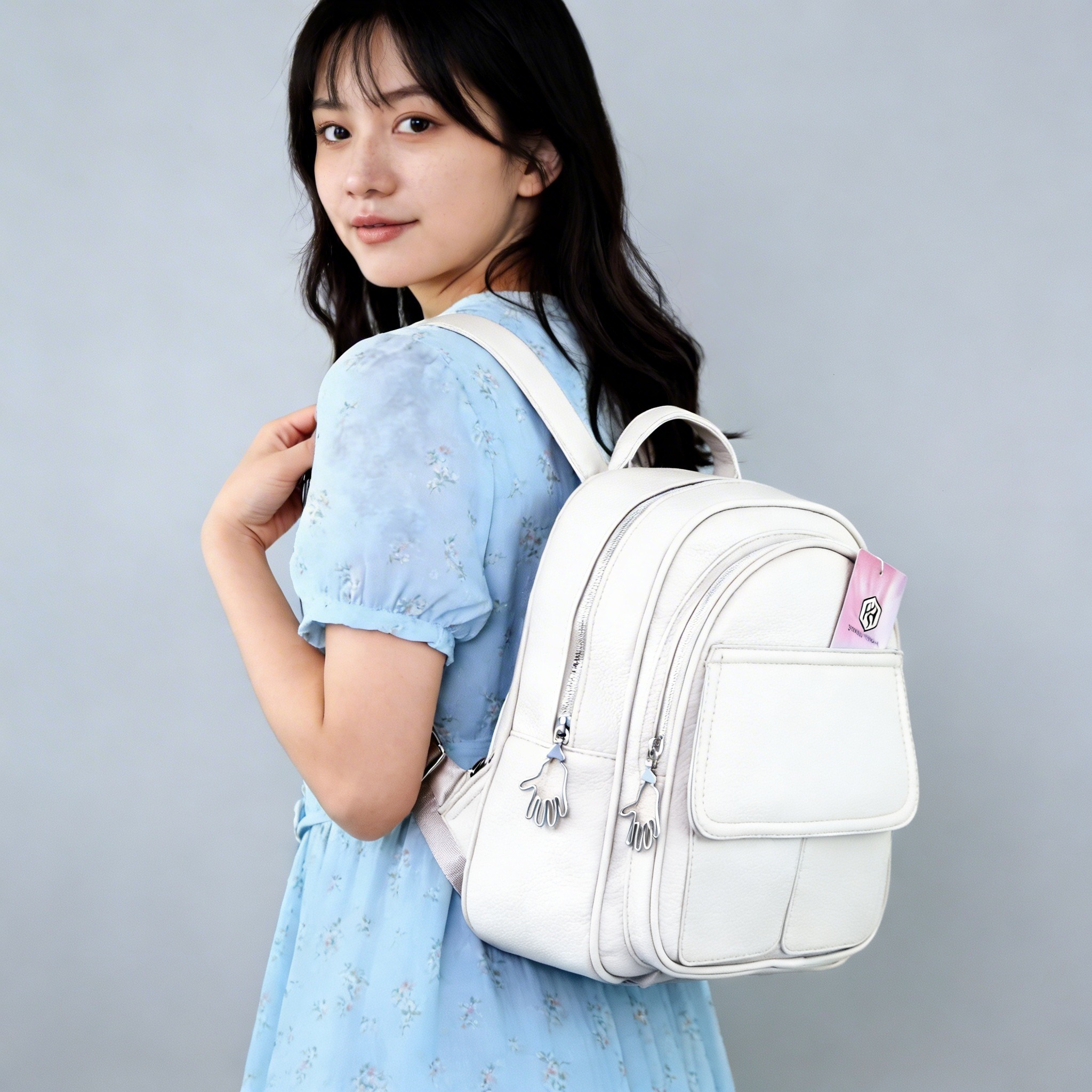 Рюкзак середній еко шкіра 594474 Білий