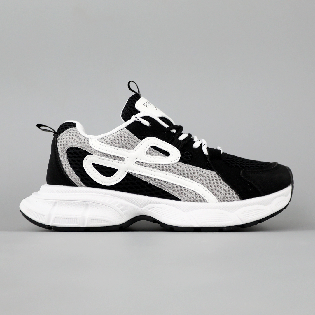 Кросівки сітка еко замш 594598 Чорно Сірі 