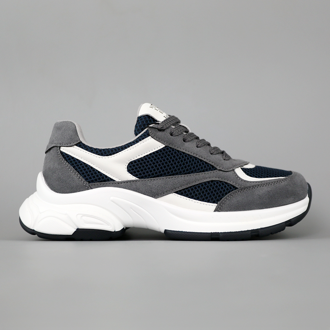 Кроссовки женские сетка замша 594610 Серые с синим