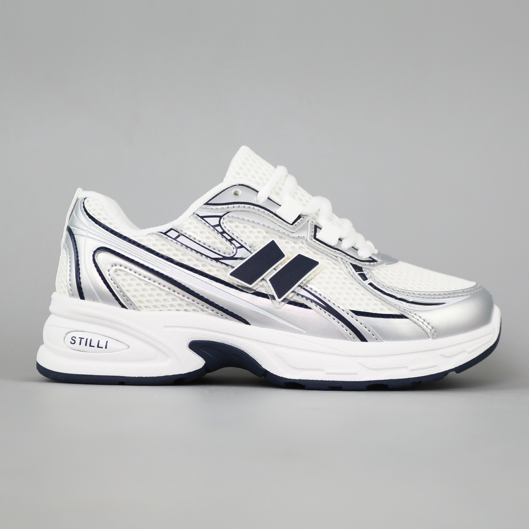 Кросівки жіночі 594679 Сріблясті з синім