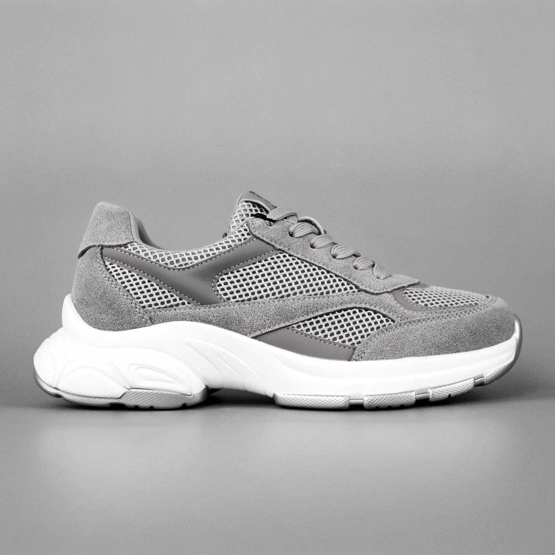 Кроссовки женские сетка замша 594609 Серые