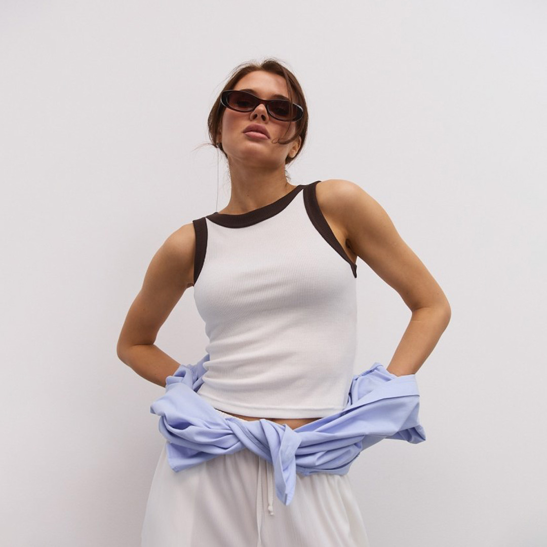 Майка жіноча трикотаж рубчик 594935 Молочна