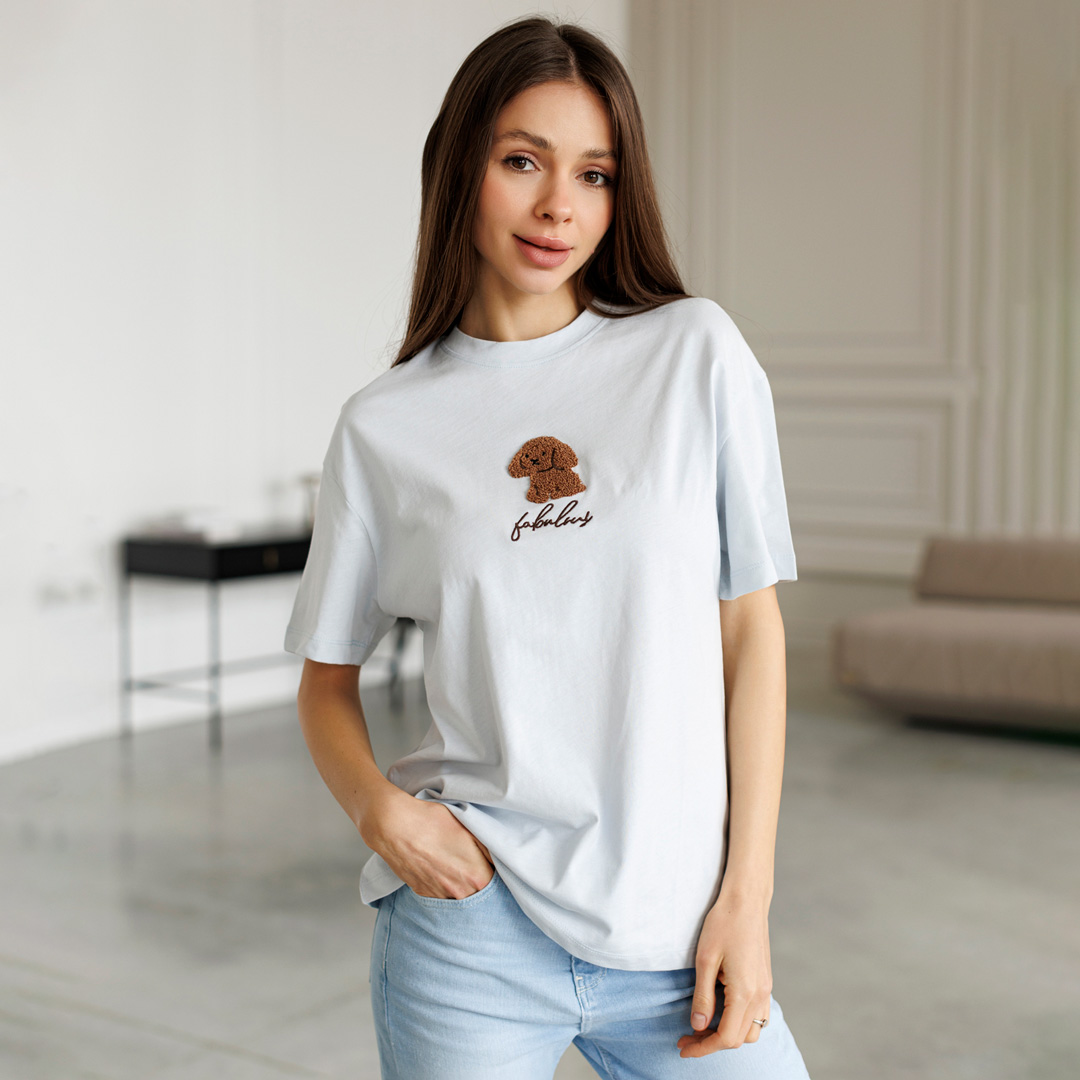 Женская футболка 595118 Голубая