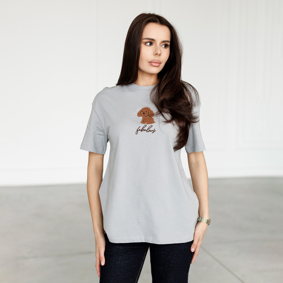 Футболка женская 595119 Серая