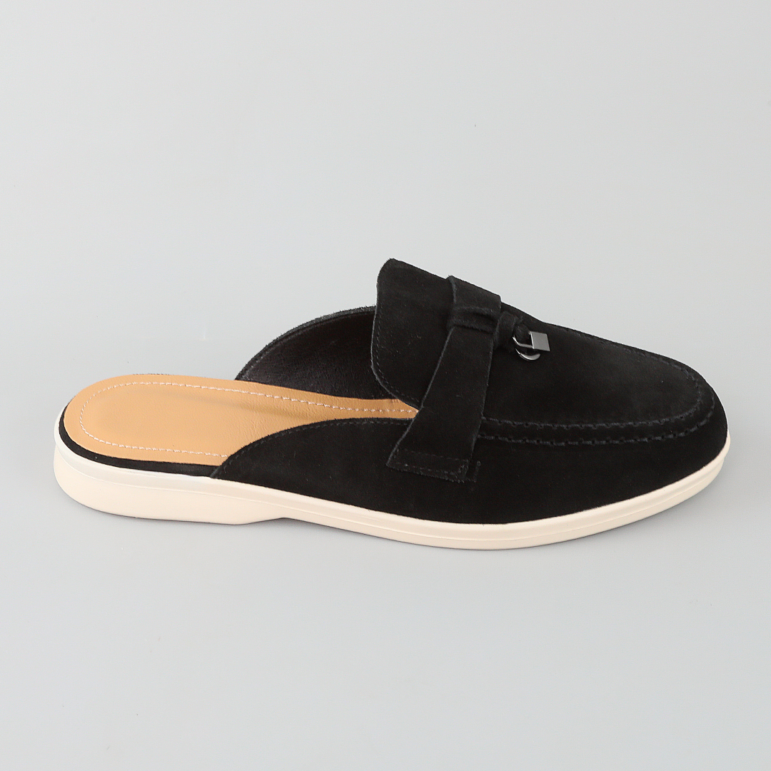 Шльопанці мюлі жіночі замша 594616 Чорні