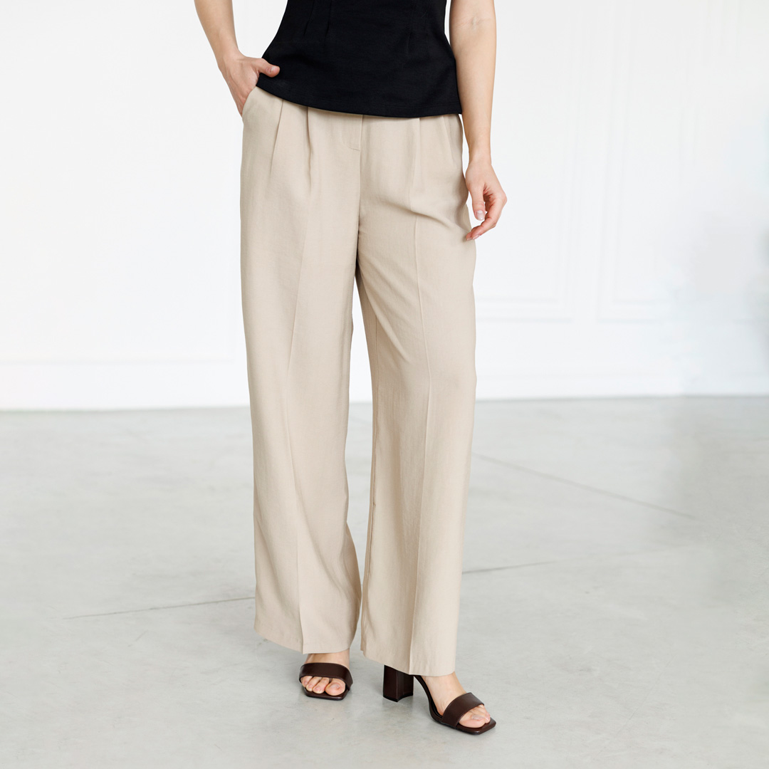 Брюки палаццо женские 595160 Бежевые