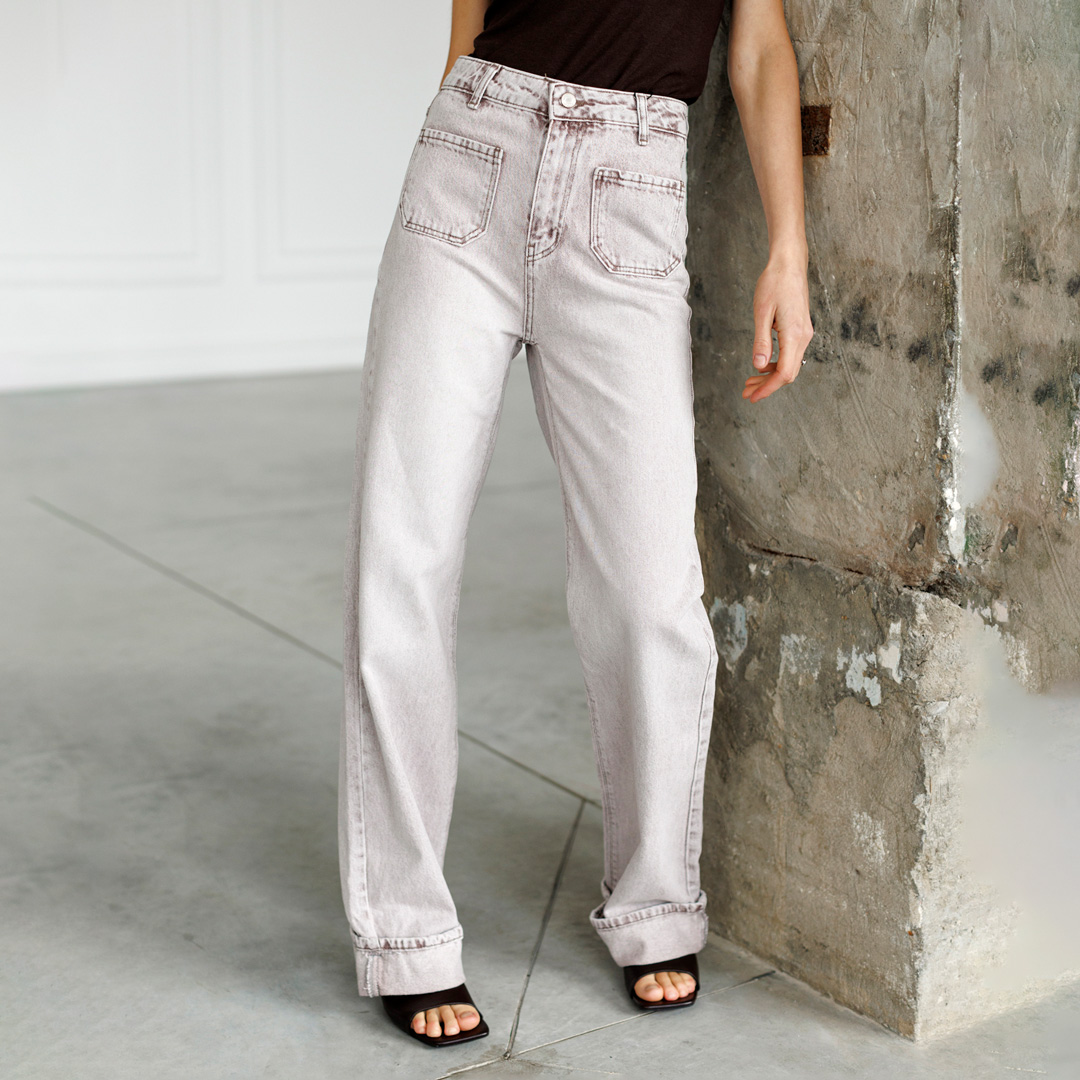 Джинси жіночі 595186 Сіро-бежеві