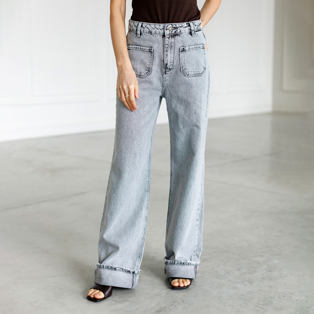 Джинси жіночі 595187 Сіро-рожеві