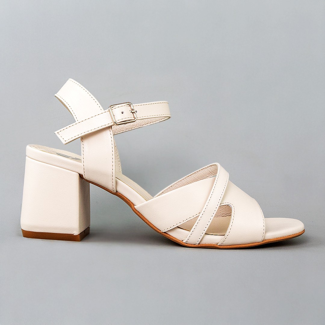 Босоножки женские кожаные 594190 Кремовые