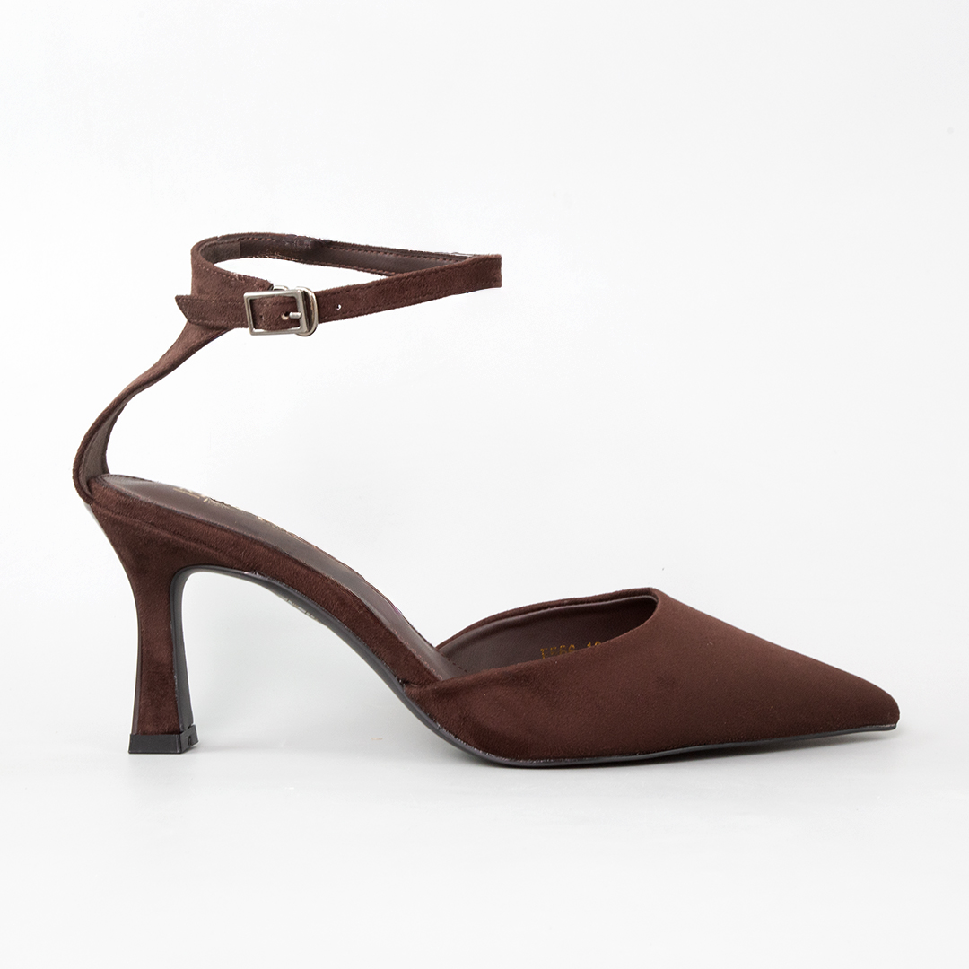 Туфлі-босоніжки жіночі гострий носок 594612 Коричневі