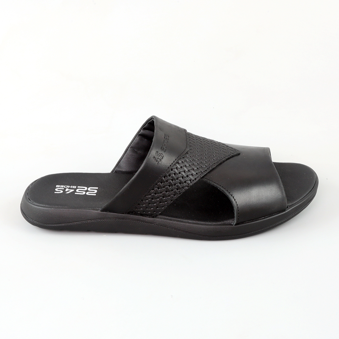 Шльопанці чоловічі шкіра 594589 Чорні