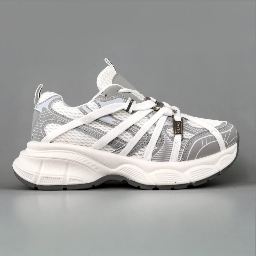 Кроссовки женские замшевые сетка 595295 Белые с серым