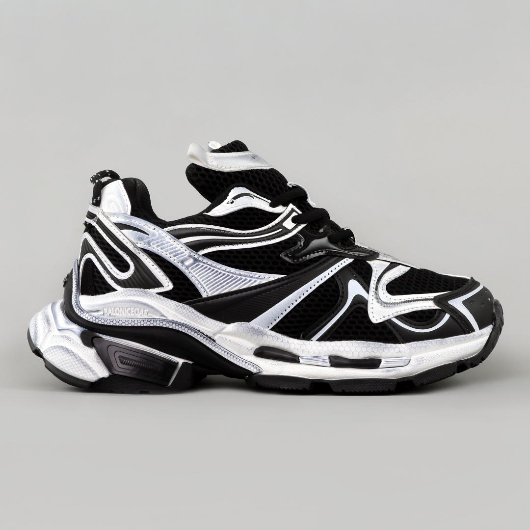 Кроссовки женские экокожа сетка 595310 Черные с белым