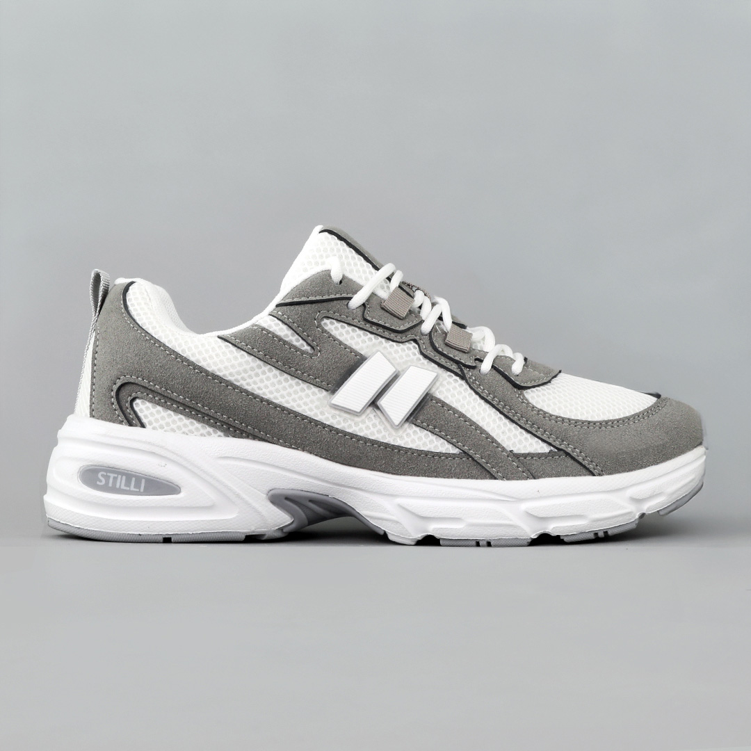 Кроссовки мужские замшевые сетка 595321 Серый