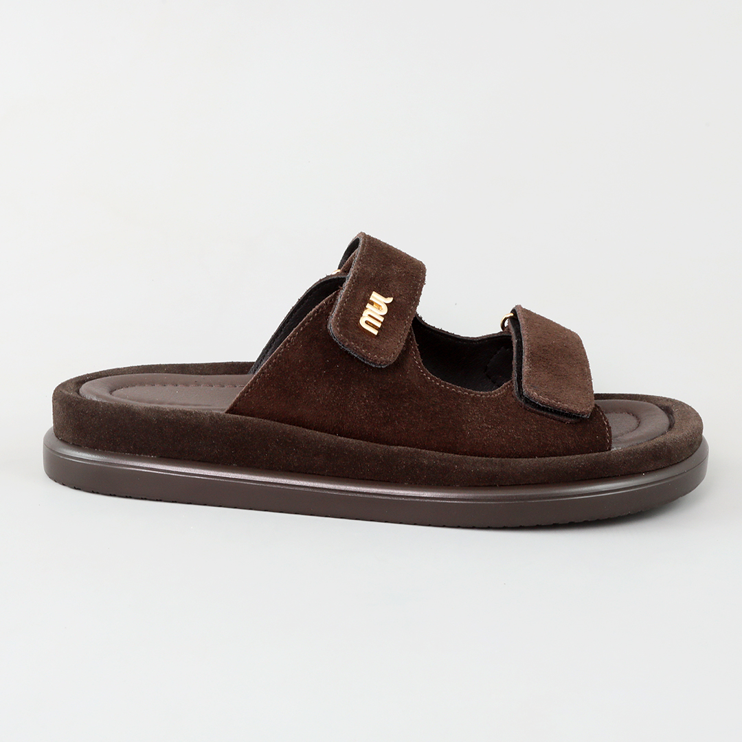 Шльопанці жіночі замша 594440 Коричневі