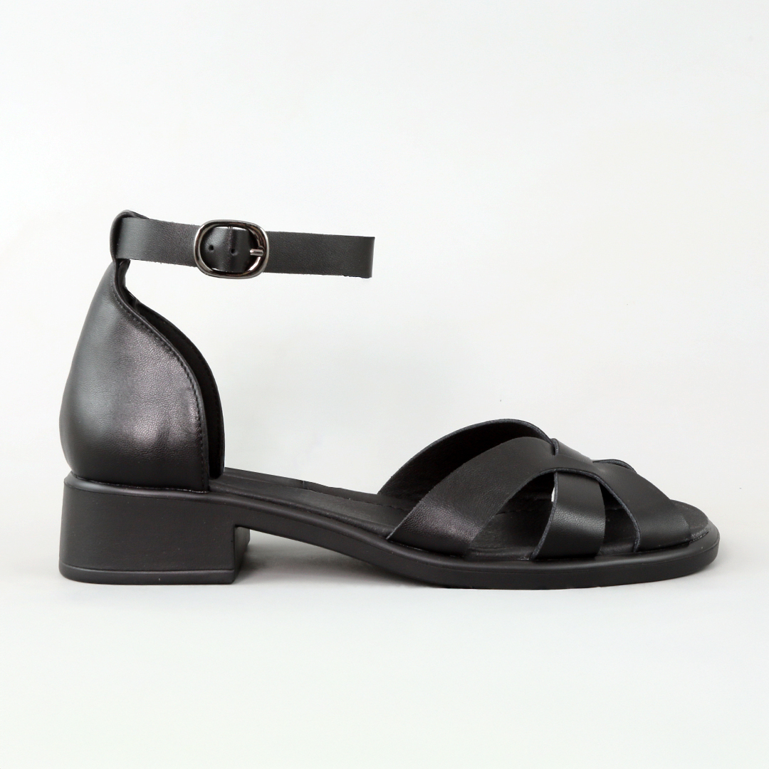 Босоножки женские кожаные 594441 Черные