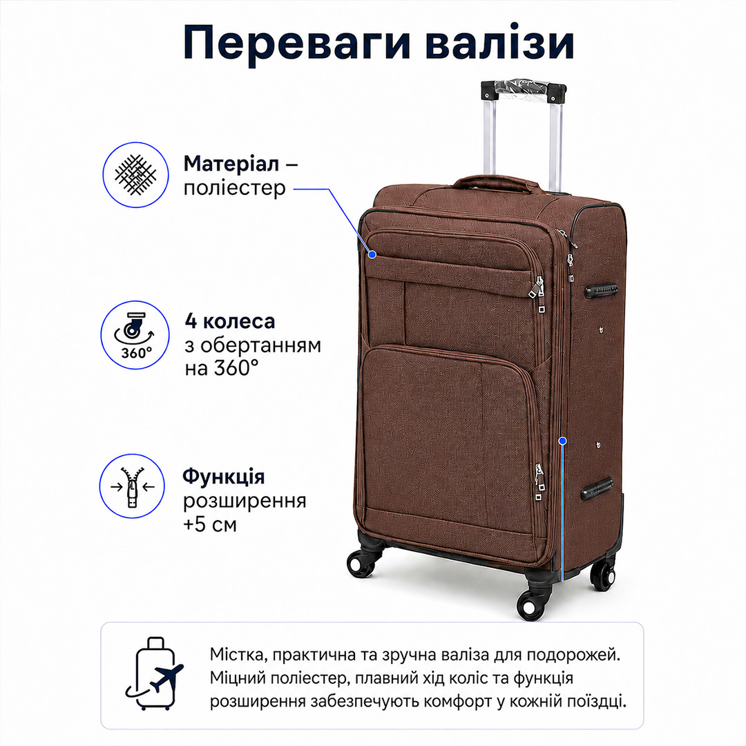 ジャスミンの地版　a 4枚セット Валіза маленька S 40 л 595732 Кава 💛 ціна: 1890 грн.💙 Купити у Києві
