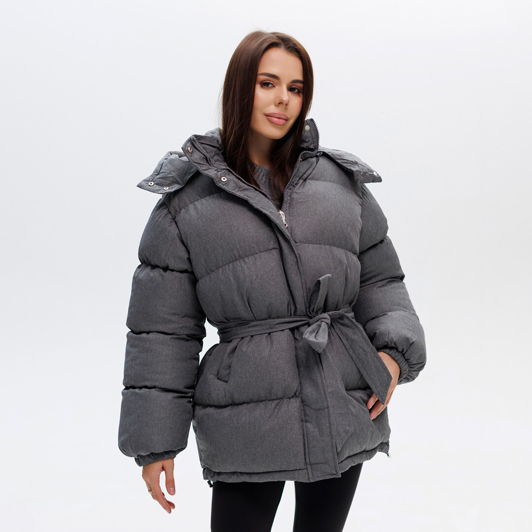 Куртка soft с капюшоном 597498 Серая