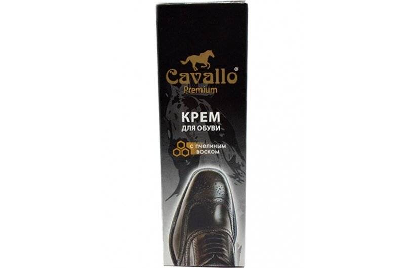 Крем для взуття з мультивоском в тубі Cavallo чорний